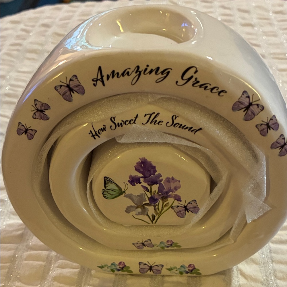 Interiors Decorative Candle Holder Set - Cream and Purple